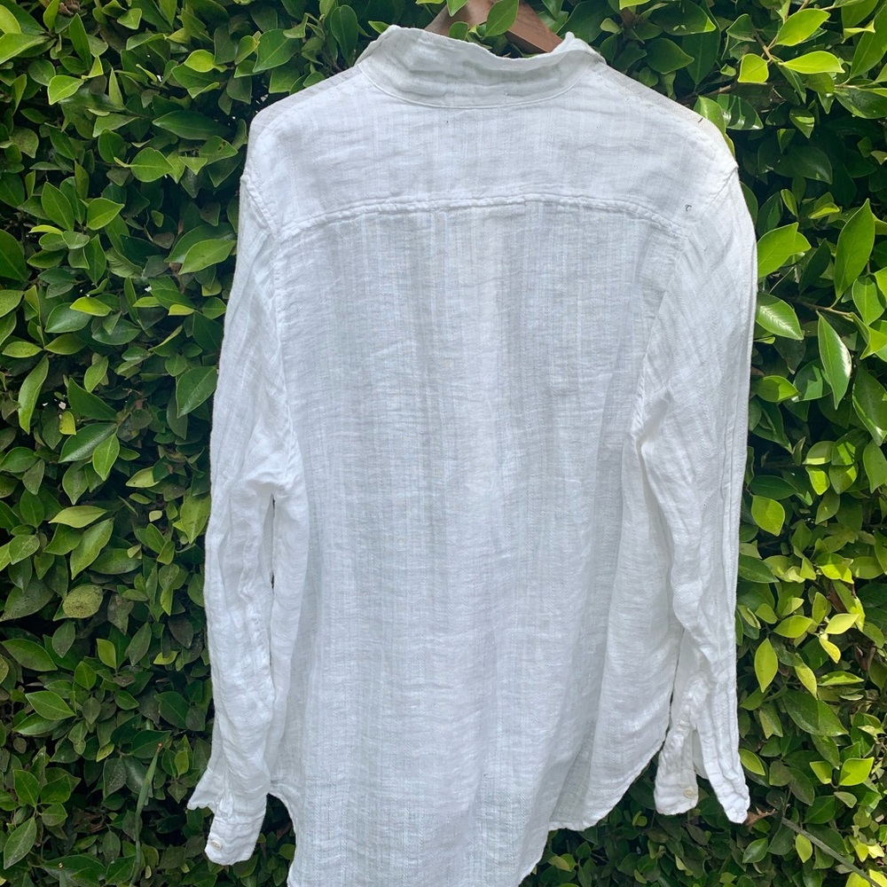 CP SHADES White Striped Linen Top.